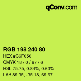 カラーコード: RGB 198 240 80 | qconv.com