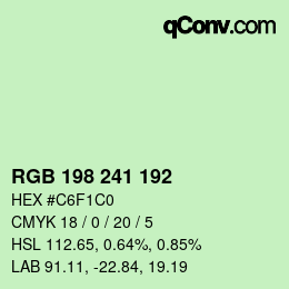 Color code: RGB 198 241 192 | qconv.com