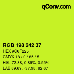 Color code: RGB 198 242 37 | qconv.com