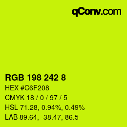 Color code: RGB 198 242 8 | qconv.com