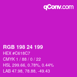 Color code: RGB 198 24 199 | qconv.com