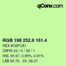 カラーコード: RGB 198 252.8 161.4 | qconv.com