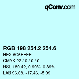 カラーコード: RGB 198 254.2 254.6 | qconv.com