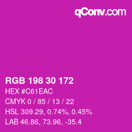 Color code: RGB 198 30 172 | qconv.com