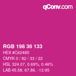 Color code: RGB 198 36 133 | qconv.com