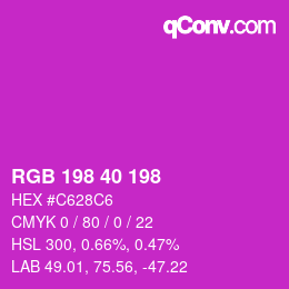 Color code: RGB 198 40 198 | qconv.com