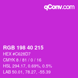 颜色代码: RGB 198 40 215 | qconv.com