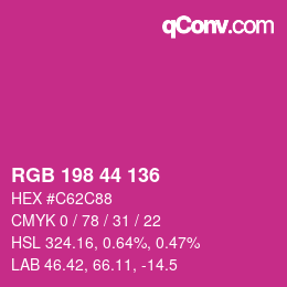Farbcode: RGB 198 44 136 | qconv.com