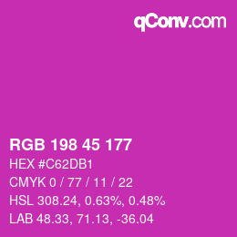 カラーコード: RGB 198 45 177 | qconv.com