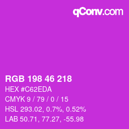カラーコード: RGB 198 46 218 | qconv.com