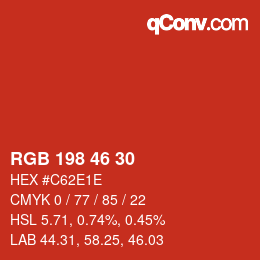 Code couleur: RGB 198 46 30 | qconv.com