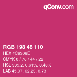 Color code: RGB 198 48 110 | qconv.com