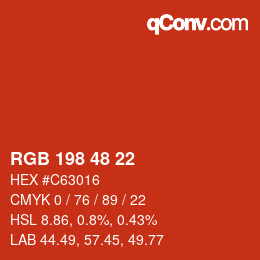 Farbcode: RGB 198 48 22 | qconv.com