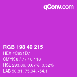 Farbcode: RGB 198 49 215 | qconv.com