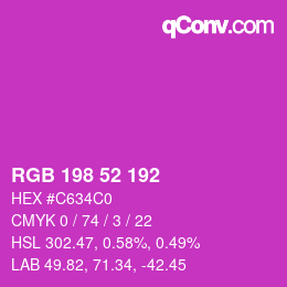 カラーコード: RGB 198 52 192 | qconv.com