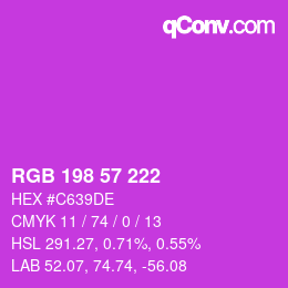 Color code: RGB 198 57 222 | qconv.com