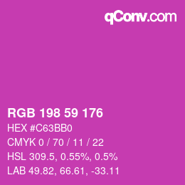 颜色代码: RGB 198 59 176 | qconv.com