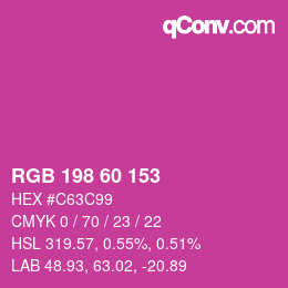 カラーコード: RGB 198 60 153 | qconv.com