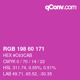 カラーコード: RGB 198 60 171 | qconv.com