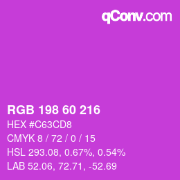 Color code: RGB 198 60 216 | qconv.com