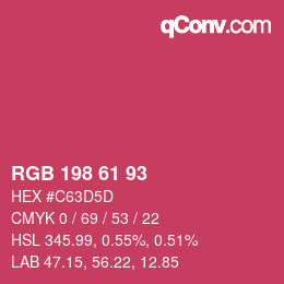 カラーコード: RGB 198 61 93 | qconv.com