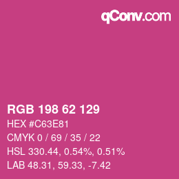 Código de color: RGB 198 62 129 | qconv.com