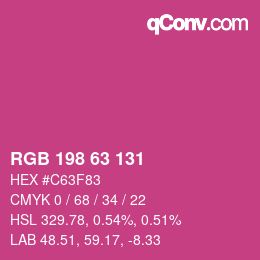 Farbcode: RGB 198 63 131 | qconv.com