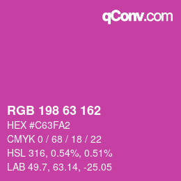 Color code: RGB 198 63 162 | qconv.com