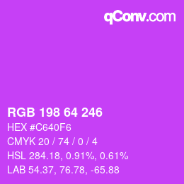 颜色代码: RGB 198 64 246 | qconv.com