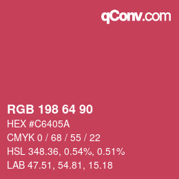 颜色代码: RGB 198 64 90 | qconv.com