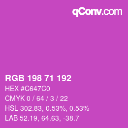 颜色代码: RGB 198 71 192 | qconv.com
