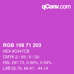 カラーコード: RGB 198 71 203 | qconv.com