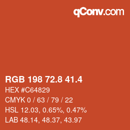 カラーコード: RGB 198 72.8 41.4 | qconv.com