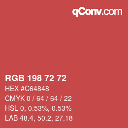 Color code: RGB 198 72 72 | qconv.com