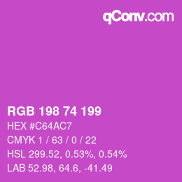 Color code: RGB 198 74 199 | qconv.com