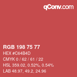 Code couleur: RGB 198 75 77 | qconv.com