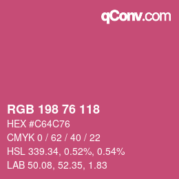 Color code: RGB 198 76 118 | qconv.com