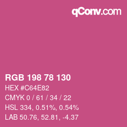 颜色代码: RGB 198 78 130 | qconv.com