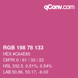 颜色代码: RGB 198 78 133 | qconv.com