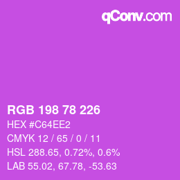 カラーコード: RGB 198 78 226 | qconv.com