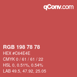 Color code: RGB 198 78 78 | qconv.com