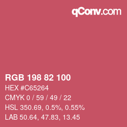 Color code: RGB 198 82 100 | qconv.com