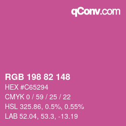 Color code: RGB 198 82 148 | qconv.com