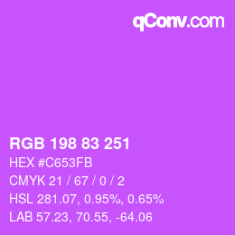 颜色代码: RGB 198 83 251 | qconv.com