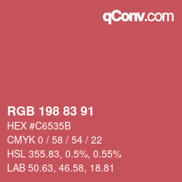 Código de color: RGB 198 83 91 | qconv.com