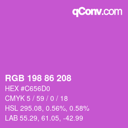 カラーコード: RGB 198 86 208 | qconv.com