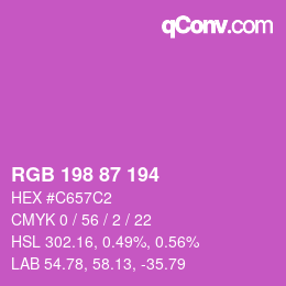 Color code: RGB 198 87 194 | qconv.com