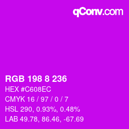 Color code: RGB 198 8 236 | qconv.com