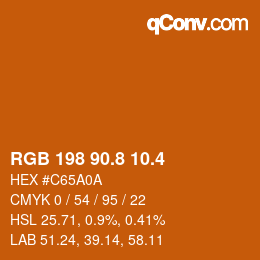 カラーコード: RGB 198 90.8 10.4 | qconv.com