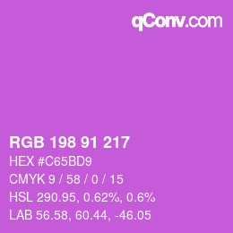 Color code: RGB 198 91 217 | qconv.com